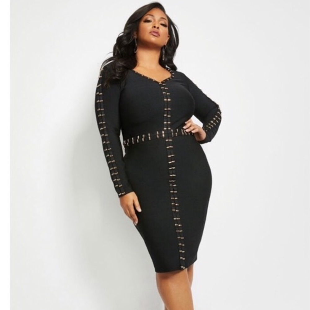 ✅🌹Ashley Stewart Long Sleeve Bodycon Dress.